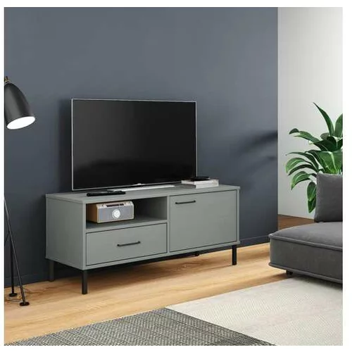  TV omarica s kovinskimi nogami siva trdna borovina OSLO