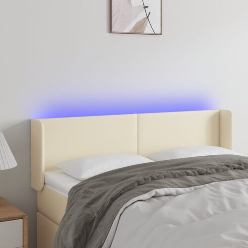 vidaXL LED uzglavlje krem 147x16x78/88 cm od umjetne kože Cijene
