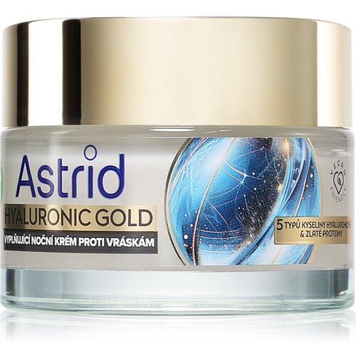 Astrid Hyaluronic Gold nočna krema proti gubam z beljakovinami 50 ml Slike