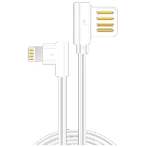  Podatkovni data kabel - računalniški polnilec - Apple Lightning - Remax Axe RC-83i - kotni, 1,8m, beli