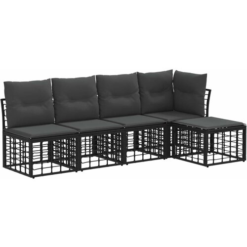  Set vanjskih sofa Crna Poliester Slike