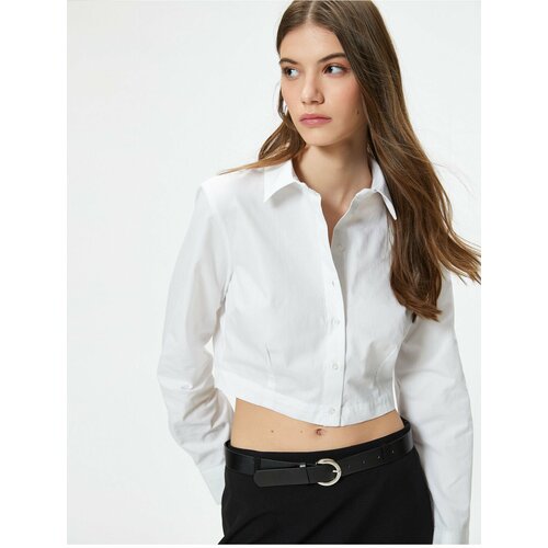 Koton Crop Shirt Long Sleeve Slim Fit Classic Collar Cotton Slike