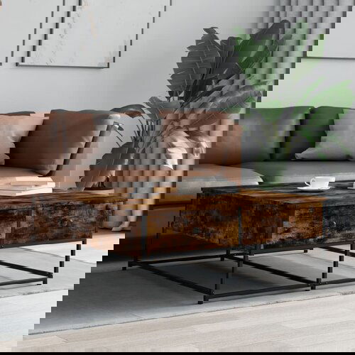 VidaXL Stolić za kavu boja hrasta 100x99x40 cm konstruirano drvo Slike