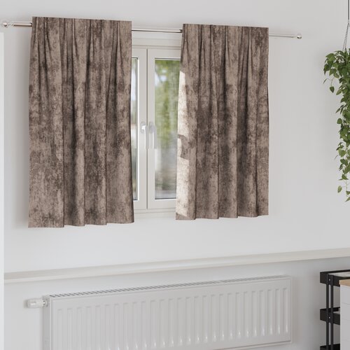 VidaXL velur zavese 2 kosa z žepom za &amp;scaron;ipko cappuccino 140x140 cm Slike