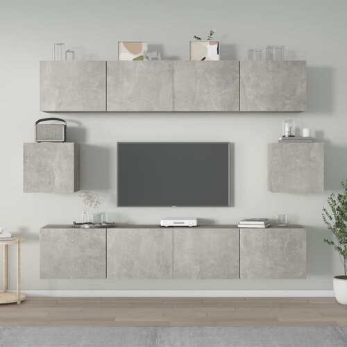 The Living Store Komplet TV omaric 6-delni betonsko siv inženirski les - Komplet TV Omaric, (21374062) Cene