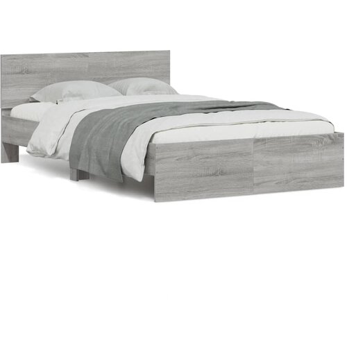 vidaXL Okvir kreveta s uzglavljem LED siva boja hrasta 140 x 190 cm Cene