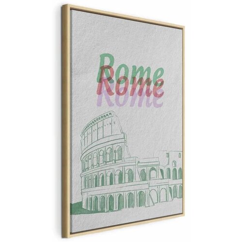  Slika - Rome in Watercolours (1 Part) Vertical 80x120 U prirodnom drvenom okviru Cene