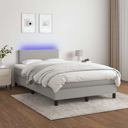 The Living Store Box spring postelja z vzmetnico LED sv. siva 120x200 cm blago - Box Spring Postelja, (21516262) Cene