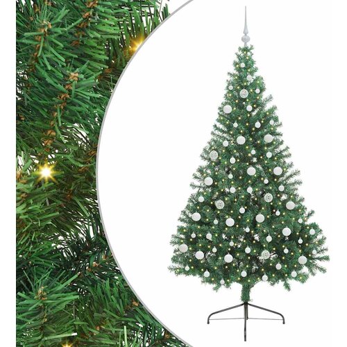 vidaXL Umjetna preddekorirana božićna jelka Zelena 210 cm PVC, (5000072733) Cene