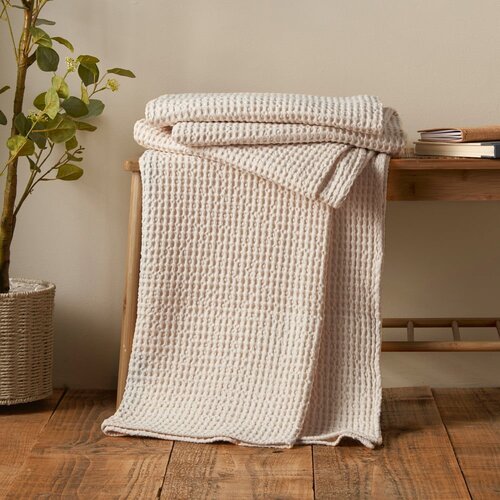 Pineapple Elephant Bež pamučna deka 150x200 cm Jaipur Chunky Waffle &amp;ndash; Slike