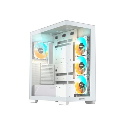 Gigabyte C500 PANORAMIC STEALTH ICE, Mid Tower, up to ATX, RGB Fusion with ARGB Connector Hub, With USB 3.0 x2 and USB 3.2 Gen2 Type-C x1 on I/O panel, White GB-C500PI ST Slike
