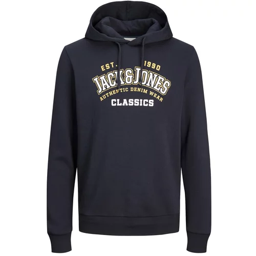 Jack & Jones Sweater majica mornarsko plava / žuta / bijela