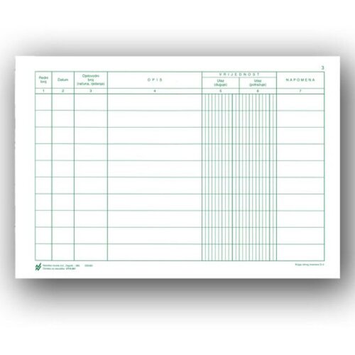 NARODNE NOVINE-UT II-261 KNJIGA SITNOG INVENTARA; Knjiga 100 stranica, 29,7 x 21 cm Cijene