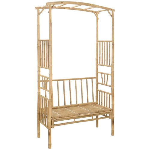  Vrtni luk s klupom Prirodna 115 x 50 x 205 cm Bambus Slike