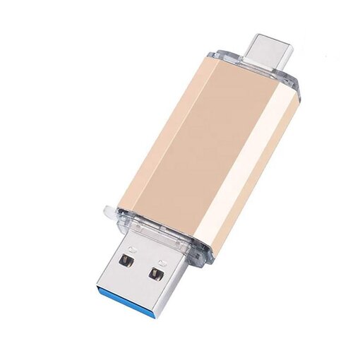 INF 2-v-1 USB pomnilni&amp;scaron;ki ključek z USB 3.0 in USB-C (64 GB) Gold, (21273865) Slike