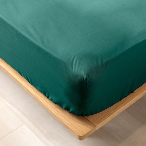 Douceur d intérieur Zelena napenjalna rjuha iz organskega bombaža 90x190 cm Biolina – Cene