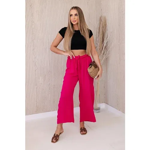 Kesi Fuchsia-coloured wide-waisted trousers