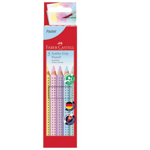  BOJE DRVENE 5BOJA JUMBO GRIP PASTEL FABER CASTELL 110991 * DO ISTEKA ZALIHA Cene