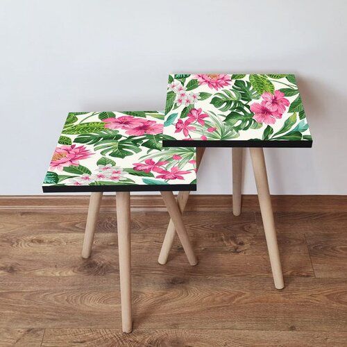 Hanah home 2Shp97 - green greenpinkwhite nesting table (2 pieces) Cene