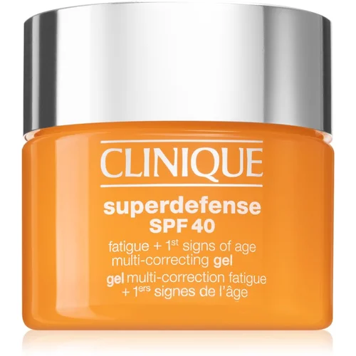 Clinique Superdefense™ SPF 40 Fatigue + 1st Signs of Age Multi Correcting Gel krema proti prvim znakom staranja za vse tipe kože SPF 40 50 ml