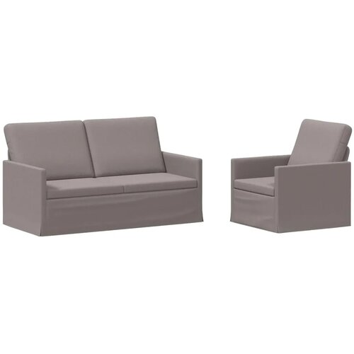  Set sofe 2 pcs Sivosmeđa Tkanina - Sivosmeđa Jednostruka + Dvostruka (140 cm) Slike