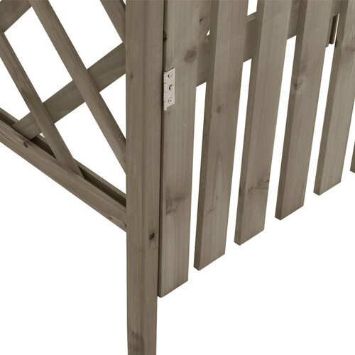  Pergola s vratima 116 x 40 x 204 cm siva od masivne jelovine Slike