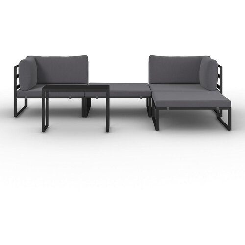 Bessagi Garden Lounge Garnitura Valentina, Temno Siva, 5-Delni Set Slike
