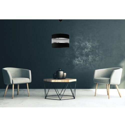  Luster na sajli HELEN 1xE27/15W/230V, prečnik 35 cm, crna/srebrna Slike