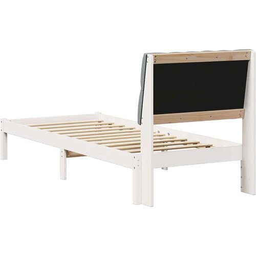  Krevetni okvir s tapiciranim uzglavljem Bijelo 75 x 190 cm Slike