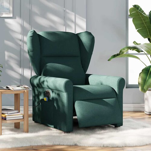 Maison Chic Električni masažni naslanjač - Relax naslanjač temno zeleno blago, (22134220) Cene