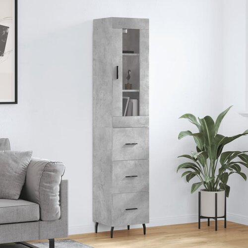 vidaXL Visoka komoda siva betona 34 5x34x180 cm od konstruiranog drva Cijene