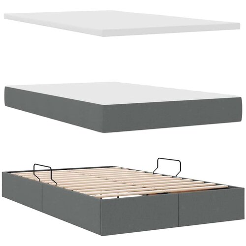  Krevet s od storage Tamno siva 120 x 200 cm Lažna koža Slike