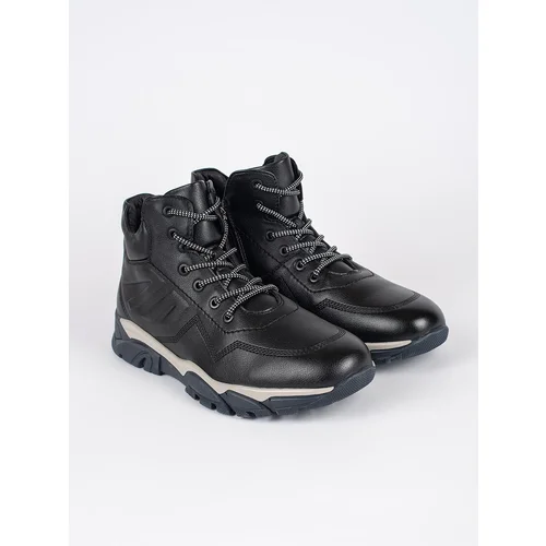 Shelvt Men's black lace-up ankle boots