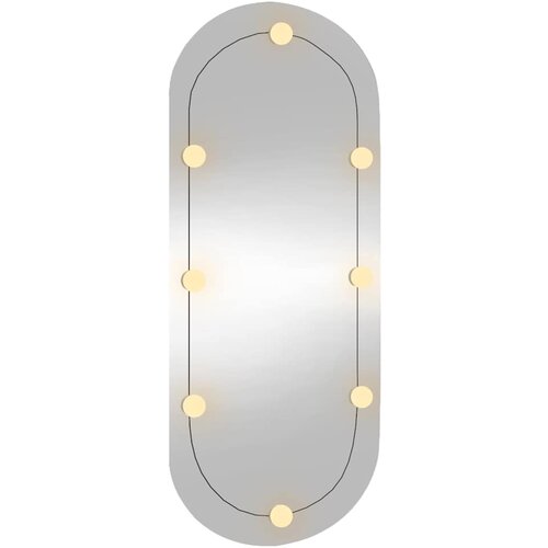  Zidno ogledalo s LED svjetlima 45 x 100 cm stakleno ovalno Slike