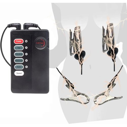 SuperLove E-Stim Nipple Clamps &amp;amp; Labia Set Slike