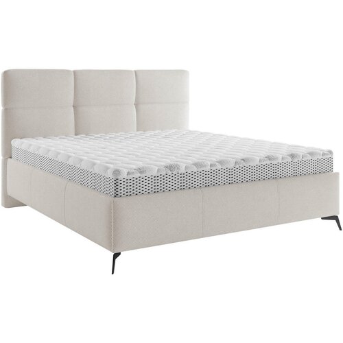 CARRYHOME OBLAZINJENA POSTELJA 160 cm x 200 cm , tekstil krem barve Slike