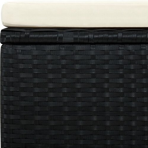  Tabure od Poliratana 53x53x30 cm Crni Slike