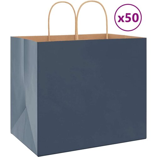  Papirnate vrećice 50 kom s ručkama plave 32x22x28 cm Cene