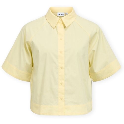 .OBJECT Topi &amp;amp; Bluze Paige Re Shirt - Pastel Yellow Rumena Slike