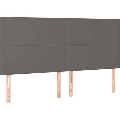  LED uzglavlje sivo 200x5x118/128 cm od umjetne kože Slike