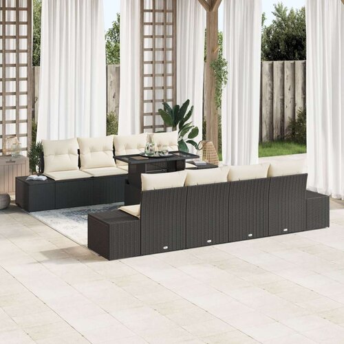 SOFA set za vrt Set od 7 Bež Poli rattan set za vrt Slike