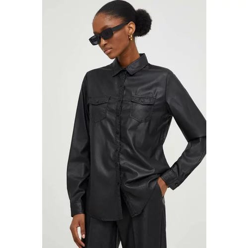 Answear Lab Košulja za žene, boja: crna, regular, s klasičnim ovratnikom