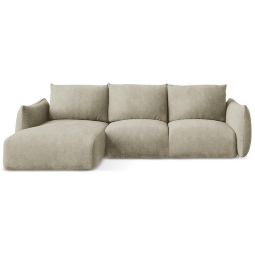 Makamii Bež sklopiva kutna garnitura od šenila (s lijevim kutom/s ležaljkom) Leila – Cijene