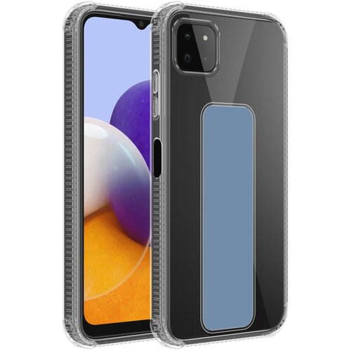  Ohišje, združljiv s Samsungom v svetlo modri barvi - zaščitni pokrov, narejen iz fleksibilnega silikona TPU z držalo in funkcijo stojala, (20603953) Cene