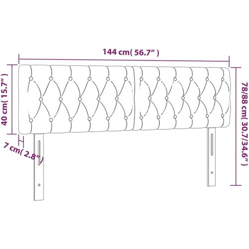 VidaXL uzglavlja 2 kom smeđesivi 72x7x78/88 cm od tkanine Slike