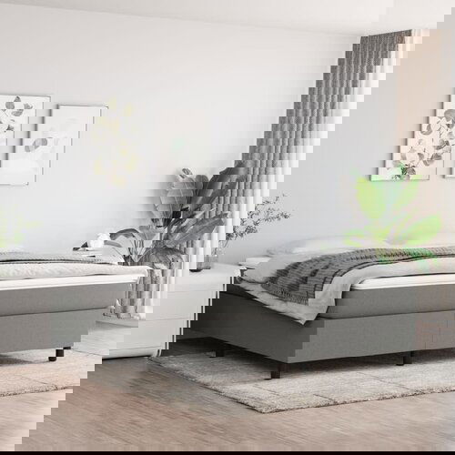 The Living Store Posteljni okvir temno siv 160x200 cm blago - Box Spring Posteljni Okvir, (21516793) Slike