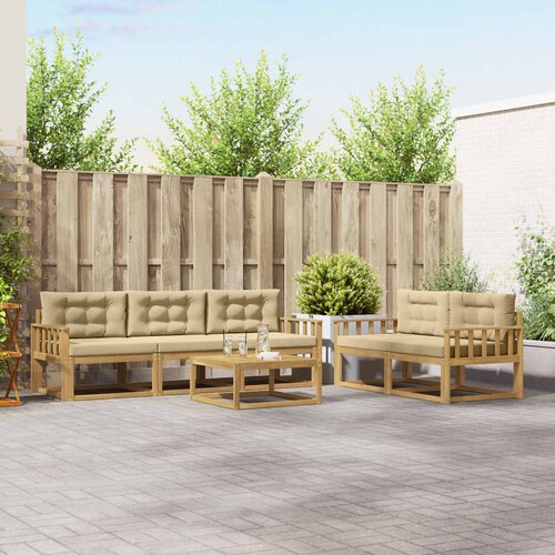  Set vanjskih sofa 6 kom. Bijela i bež Cene
