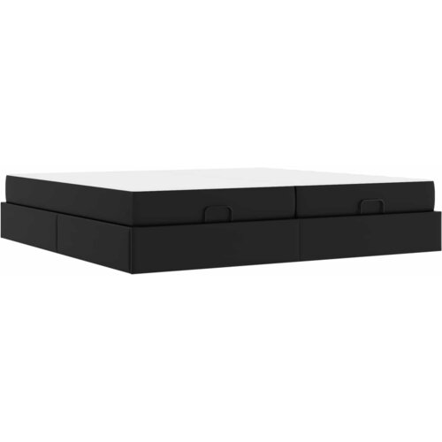 vidaXL Posteljni okvir z vzmetnico z vzmetnico 2 pcs Črna PVC, (5000123749) Cene
