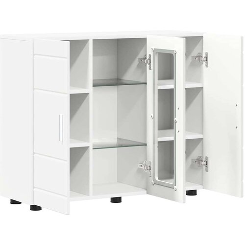 VidaXL Strani &amp;scaron;al s polico Bela 55.5 x 29 x 100 cm Konstruiran les Slike