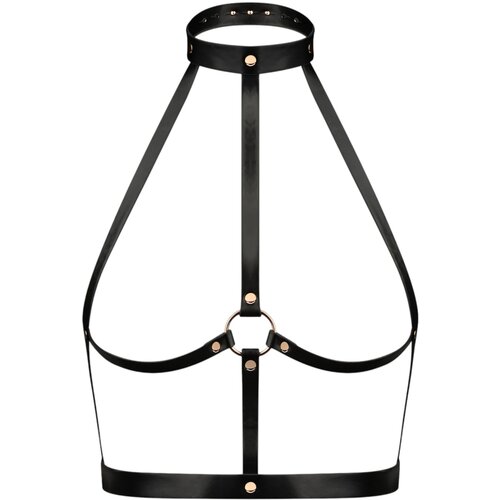 Rosy Gold Body Harness - Black Cene